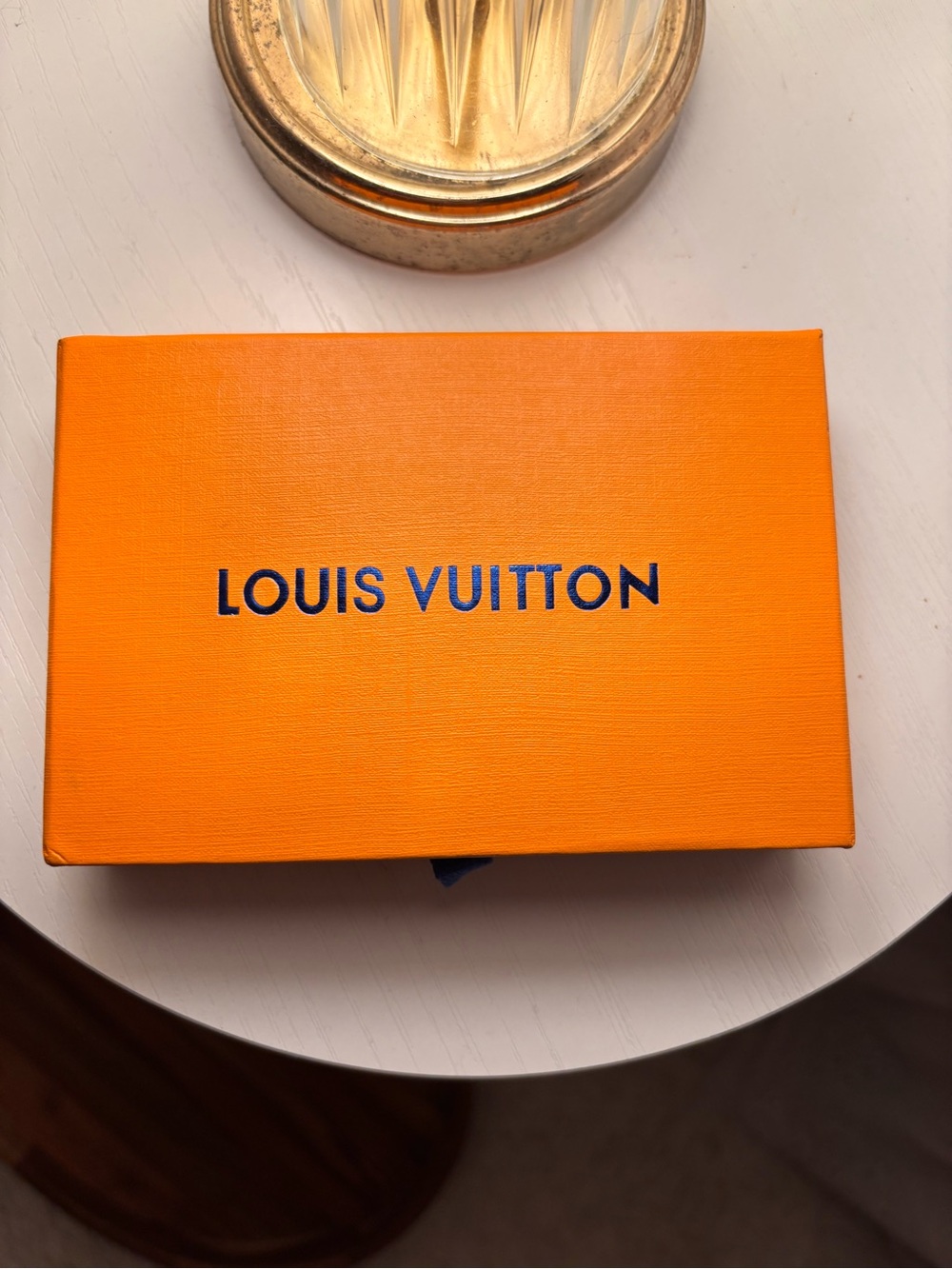 Louis Vuitton Orange Box with Navy Logo